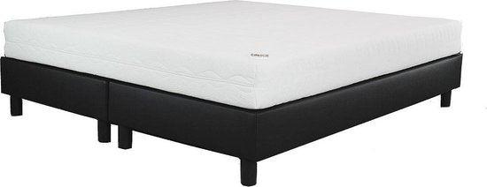 Boxspring 160x200 Skai zwart inclusief matras pocket koudschuim