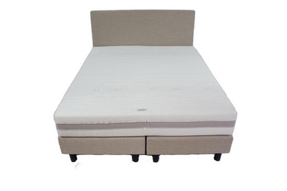 Hotel boxspring creme|beige inclusief micropocketmatras Traagschuim 140x200 cm