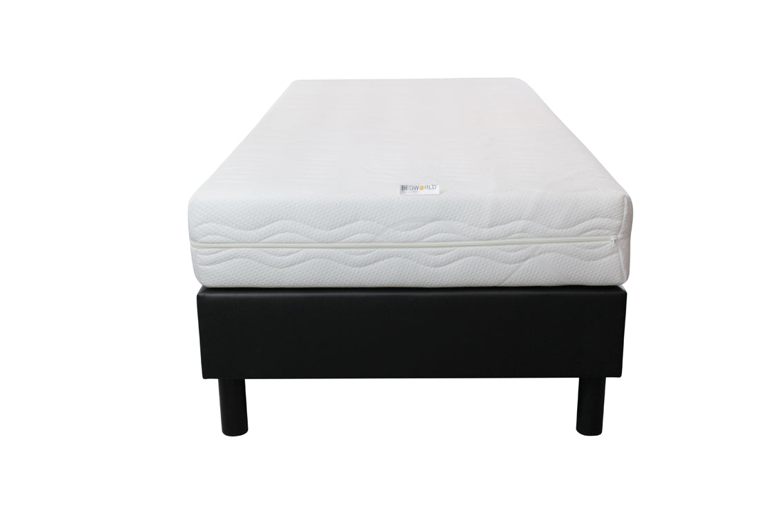 Boxspring 80x200 Skai zwart inclusief Matras Pocket Koudschuim