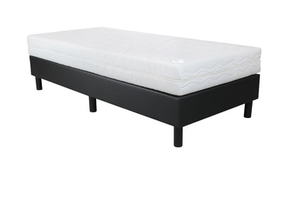 Boxspring 80x200 Skai zwart inclusief Matras Pocket Koudschuim