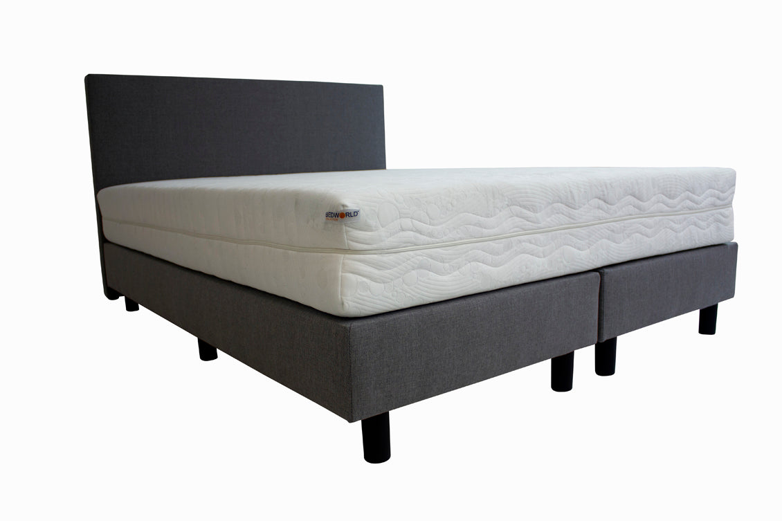 Hotel boxspring grijs inclusief matras 140x200 cm